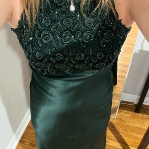 Dark green prom dress